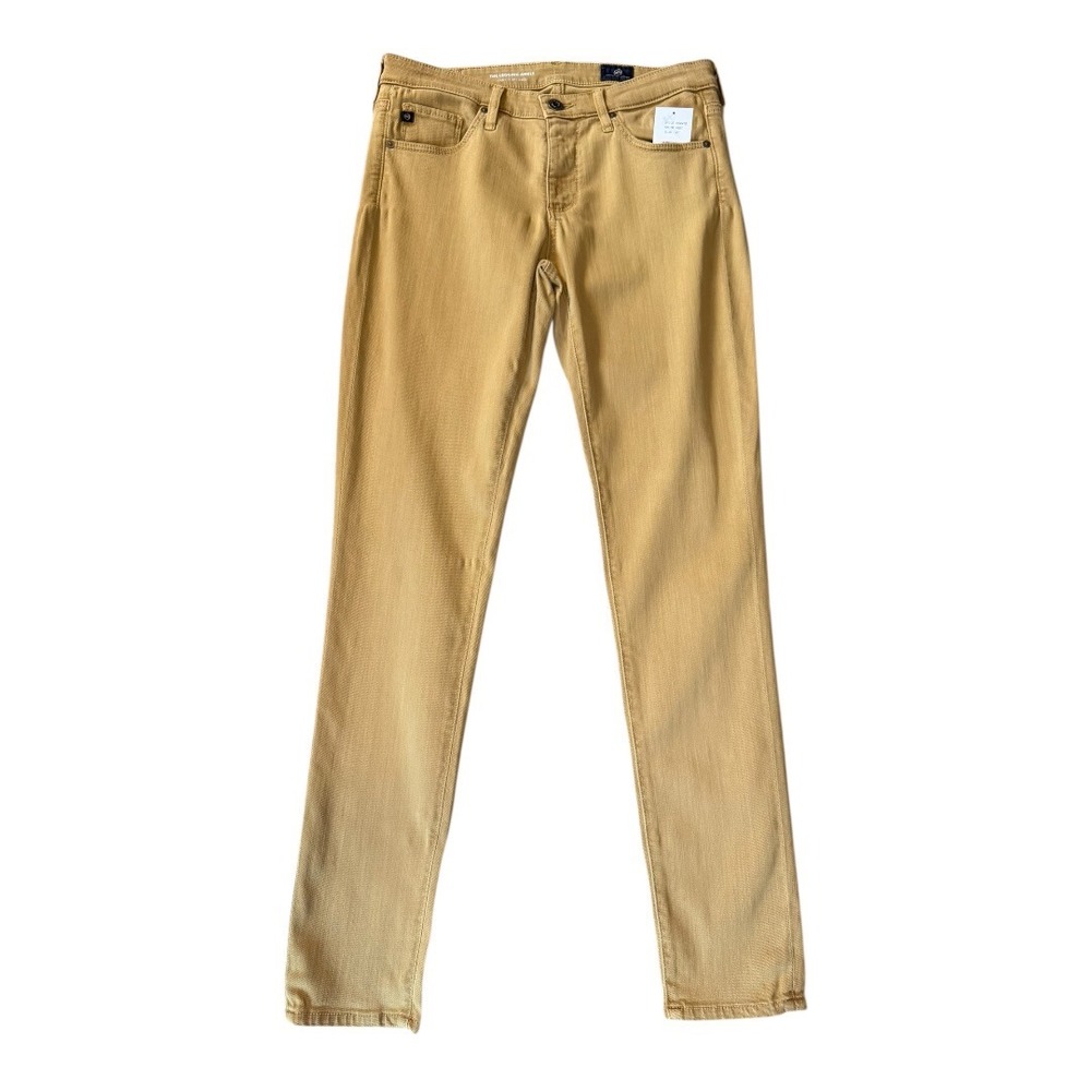 AG Adriano Goldschmied The Legging Ankle Super Skinny Jeans Mustard Tan 4 27 NEW